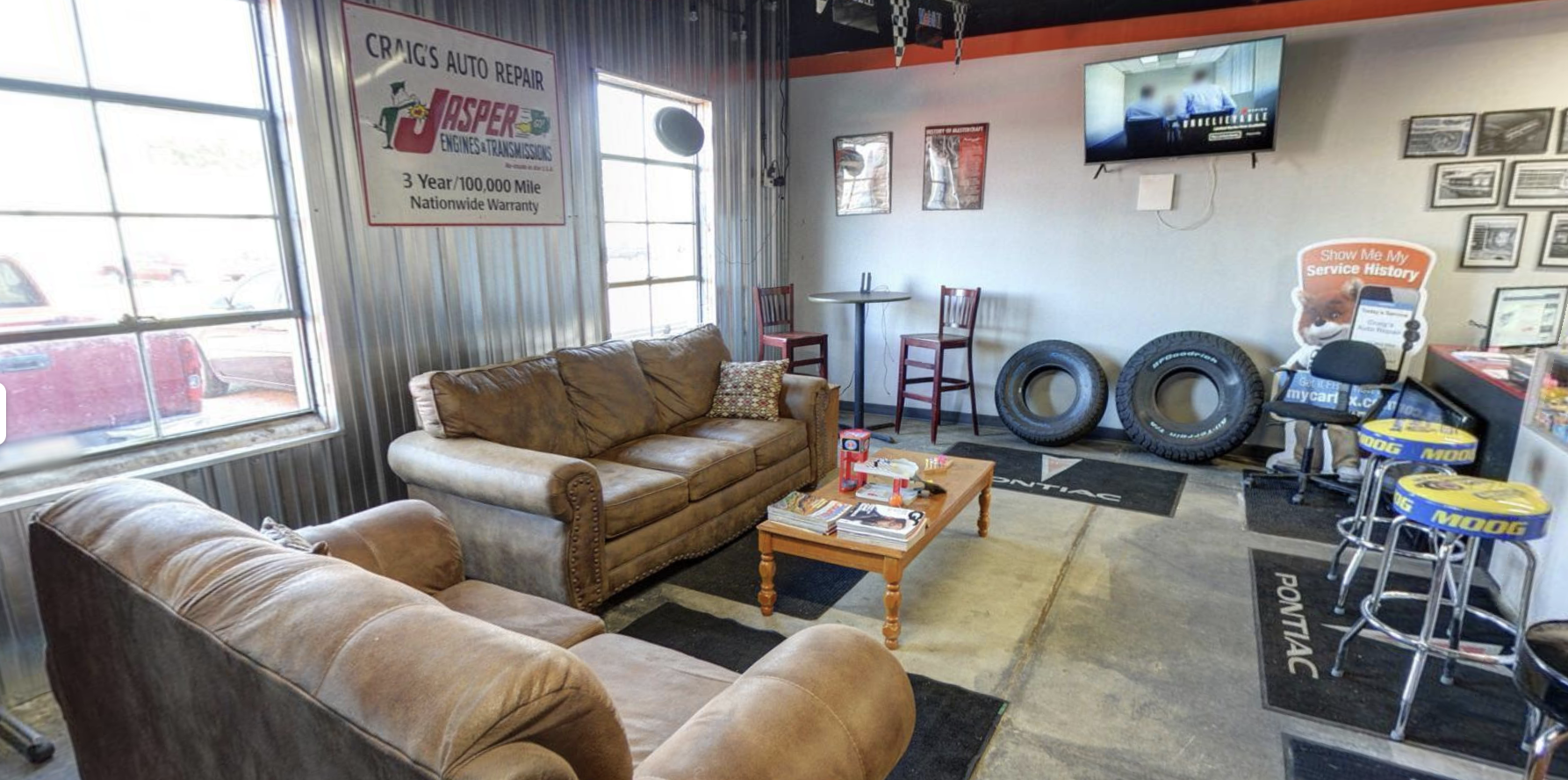 Customer lounge with seating